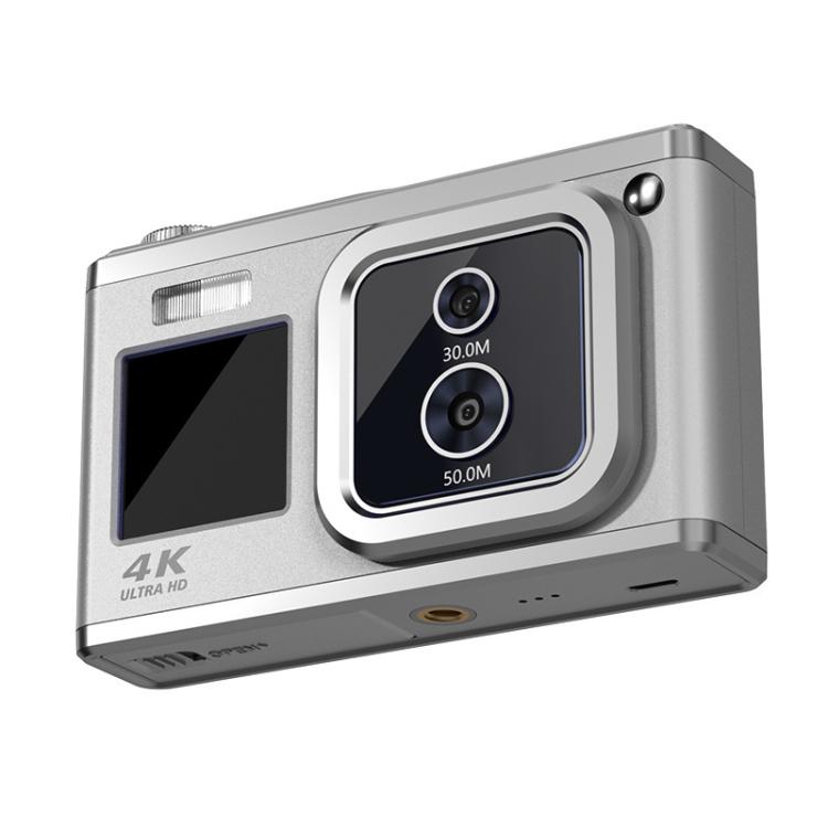 4K HD Optical Dual Lens Digital Camera 50MP Dual Screen Selfie Camera, No Memory, Black, White, Silver 4K HD Optical Dual Lens Digital Camera 50MP Dual Screen Selfie Camera, No Memory, Black, White, Silver